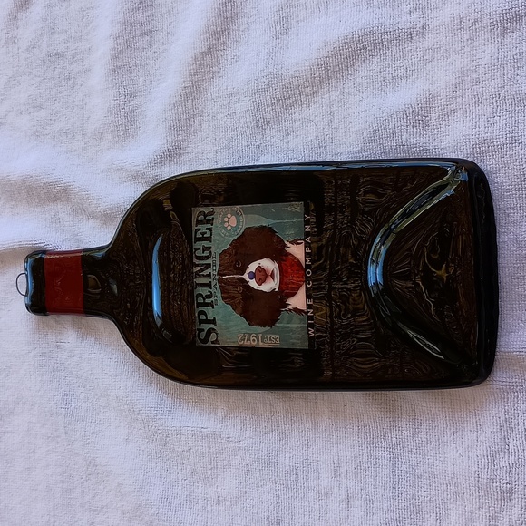 Springer Spaniel Wine Co Flat Wine Bottle Cheese Tray Spoon Rest Wall Decor b530 - Picture 2 of 4